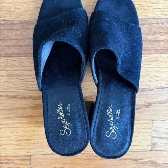 Seychelles Black Velvet Slip-On Mules – Size 7 - Picture 3 of 7
